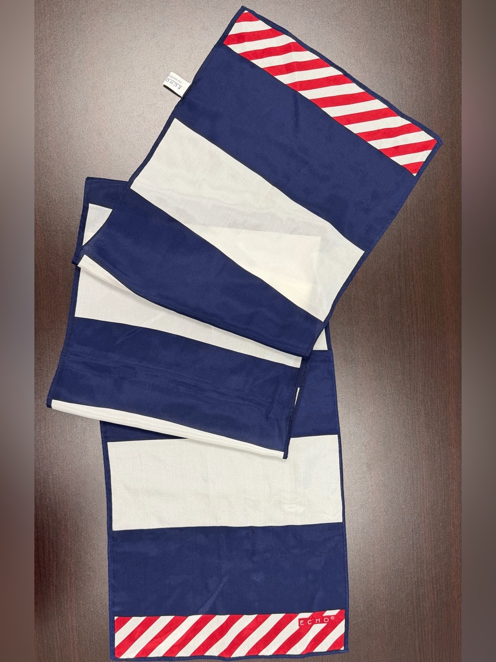Echo Silk Scarf Red White Blue Patriotic